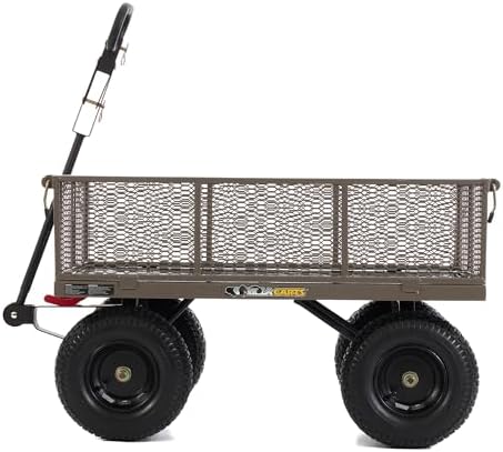 Gorilla Carts Steel Utility Garden Cart, 1200 lb. Capacity, 5 Cu Ft, Grey | 1