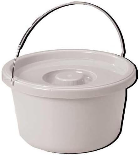 Drive Medical Commode Pail with Lid 7.5 Quart Gray, 2.38 Pound