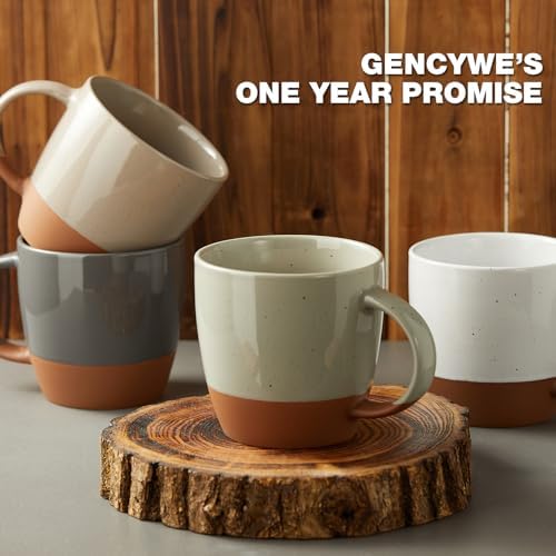 Morandi Color Ceramic Coffee Mugs Set of 6 (Large), 18 oz Coffee Cups with Handle, Latte Mug, Big Mug for Women, Men, Great for Tea Hot Chocolate