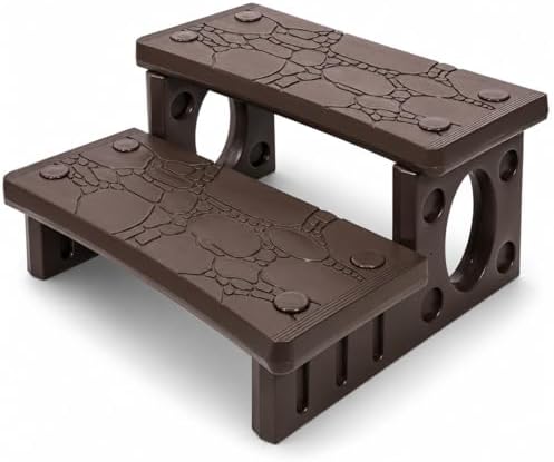 XtremepowerUS Premium Multi Purpose 2-Step Spa Hot Tub RV Campers Deck Steps Deck, Spa, Hot Tub, Bathtub, Swimming Pool Sided Step Non-Slip Steps for Outdoor/Indoor (Gray)