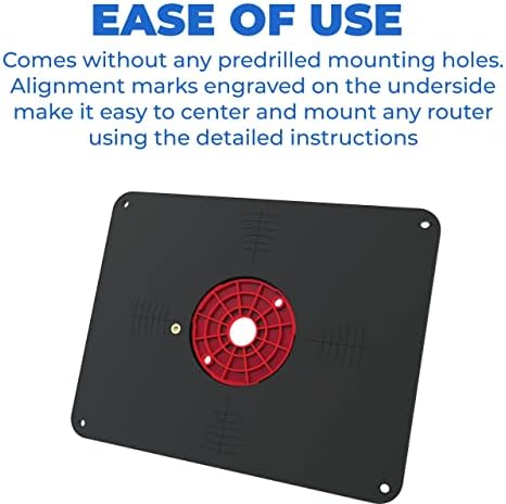 Kreg Precision Router Table Insert Plate - Undrilled Phenolic Router Plate for Custom Router Mounting - Level-Loc Rings - PRS4038
