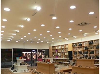 12W 6-inch Ultra-Thin Round LED Recessed Ceiling Panel Down Light with Driver, 1,000 Lumens, 80W Incandescent Equivalent, Home, Office, Commercial Lighting - Pack of 10, 6000K Cool White