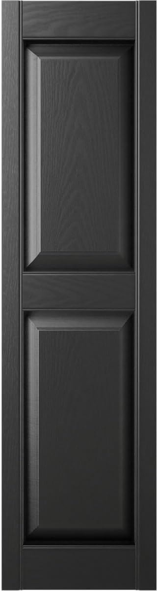 Mid America 00021247002 Standard Size Williamsburg Double Panel Vinyl Shutters, w/Installation Shutter-Lok's & Matching Screws (Per Pair), 002, 12"W x 47"H, Black