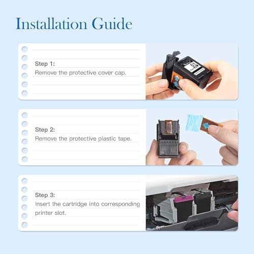 61XL Ink Cartridges Replacement for HP 61 Ink Cartridge Combo Pack for HP Ink 61 61XL Works with HP Envy 4500 4502 5530 Deskjet 2540 3510 OfficeJet