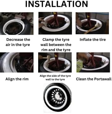 Portawall White Tire Insert 15-Inch 3-Inch Wide Car Set of 4