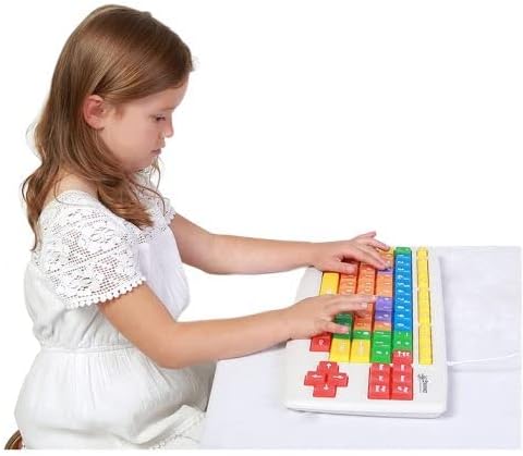 Playlearn Children's Computer USB Keyboard - Upper Case & Lower Case - Color Coded SEN - Splash Proof Casing - Fun to Use Keyboard - Great Learning