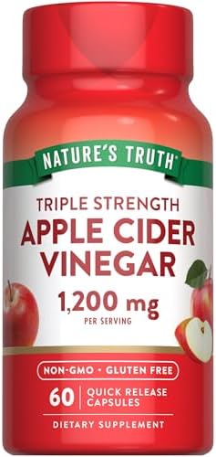 Nature's Truth Apple Cider Vinegar Capsules | 1200mg | Quick Release Pills | Non-GMO & Gluten Free Supplement | Non-GMO & Gluten Free Supplement