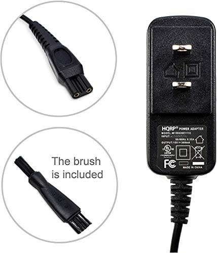 HQRP AC Adapter/Power Cord Compatible with Philips Norelco 5100 5200 Series S5210 S5290 7825XL 7845XL 7864XL 7865XL 7866XL 7867XL QP6510 QP6520