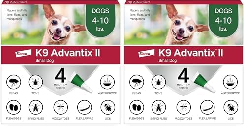 K9 Advantix II Small Dog Vet-Recommended Flea, Tick & Mosquito Treatment & Prevention | Dogs 4-10 lbs. | 6-Mo Supply