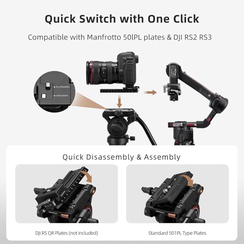 Cayer H8 Tripod Fluid Head, 60mm Base Video Head 13.2 Lb Load for Camera | Metal Housing, Adjustable Pan Handle, Smooth Fluid Movement