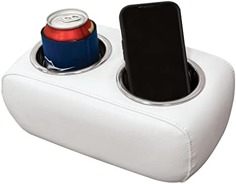 Wise 3059-1882 Pontoon Double Drink Holder with Stainless Steel Cup Holders, Marble / Brite White