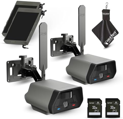 TACTACAM Defend Cellular Security Camera 2-Pack Bundle – 2 Solar Panels + 2 Lexar 32GB SD Cards – 4G LTE No WiFi Needed – Wireless Outdoor