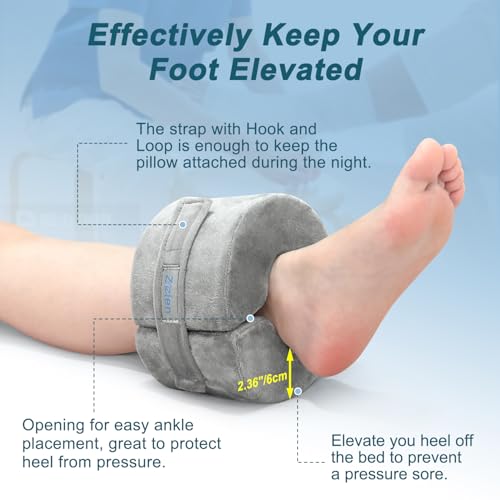 Foot Elevation Pillow Ankle Protector Support Elevated Foot Heel Pillow Elevator Feet Foam Wedge Leg Rest Post Surgery Pillow Bed Pressure Sore
