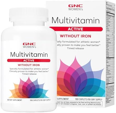 GNC Women's Multivitamin Active Without Iron, Joint Health, 180 Caplets