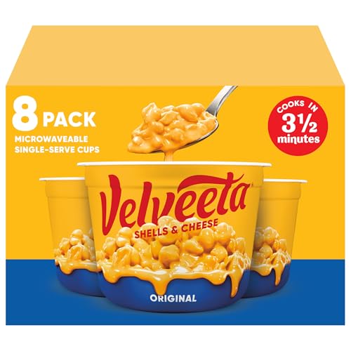 Velveeta Shells and Cheese Mac and Cheese Dinner, 8 Cups, Original, 2.39 oz | for Easy Snacks or Dinner Sides MADE WITH REAL CHEESE