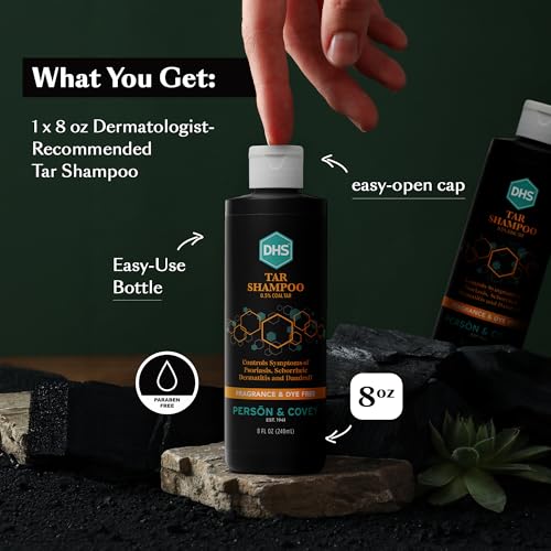 Person & Covey DHS Tar Shampoo 8 Ounce. | Therapeutic Formula, Removes Residue, Relieves Psoriasis and Seborrheic Dermatitis