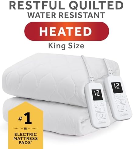 Sunbeam Restful Quilted Water Resistant Heated Mattress Pad - Twin