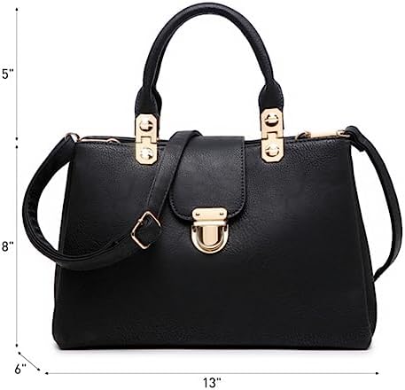 Dasein Women Satchel Handbags Top Handle Purse Medium Tote Bag Vegan Leather Shoulder Bag