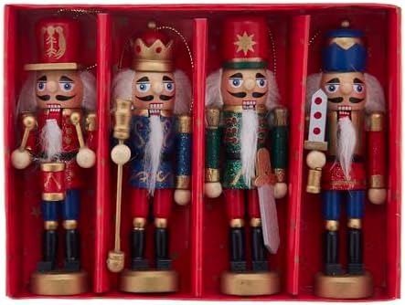 Kurt Adler Wooden Nutcracker Ornaments, 4-Piece Set