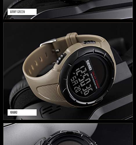 MASTOP Solar Powered Energy Watch for Men Military Digital Multifunctional Led Luminous Indication 2 Time Zone 50m Waterproof Watch Reloj Solar para Hombre
