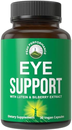 Eye Support Supplements | Macular Degeneration Vitamins with Astaxanthin | Lutein, Zeaxanthin, Carotenoids, Bilberry Extract | Capsules for Aging Eyes