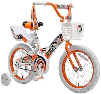 Titan Girls BMX Bike for Kids Ages 4-7, 16-Inch Wheels, 9-Inch Frame, Training Wheels, Toy Seat, Doll Basket, Streamers, First Bike, Princess Bicycle, Gift for Girls