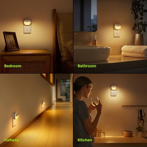 AUVON Plug-in Night Light, Motion Sensor and Dusk to Dawn Sensor