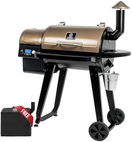 Z GRILLS Wood Pellet Smoker Grill, 8 in 1 BBQ Grill with Auto Temperature Control, 697 sq in Cooking Area for Backyard, Patio and Outdoor Cooking, 7002E, Sliver