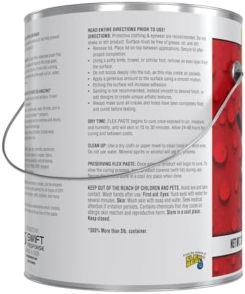 Flex Paste MAX, 12 lb Can, White, Waterproof Paintable Putty, Spackle Sealant, Fill Gaps Cracks Holes - Block Out Water and Air - UV Resistant - Walls