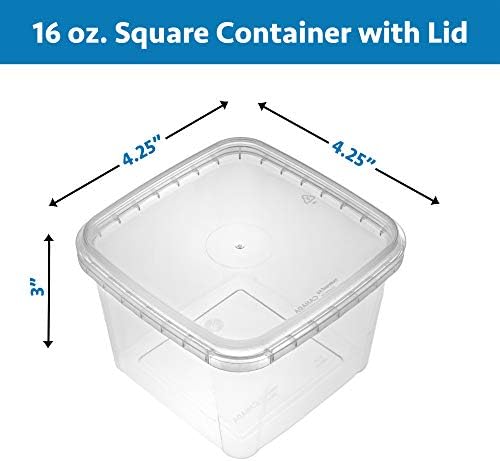 NYHI 32 oz 20 Pack Square Clear Deli Containers with Lids Disposable BPA Free Square Plastic Food Storage Containers with Lids Airtight for Meal