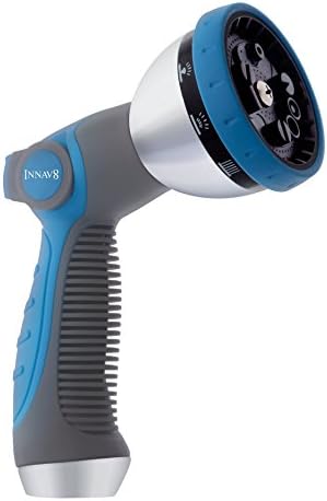 INNAV8 Garden Hose Nozzle Heavy Duty, Water Hose Sprayer Nozzle for Outdoor | THUMB CONTROL On Off Valve for Easy Water Control
