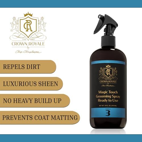 Crown Royale Magic Touch Formula 3 Pet Grooming Spray Ready-to-Use, No Heavy Build-Up, Finishing Spray, Prevents Coat Matting