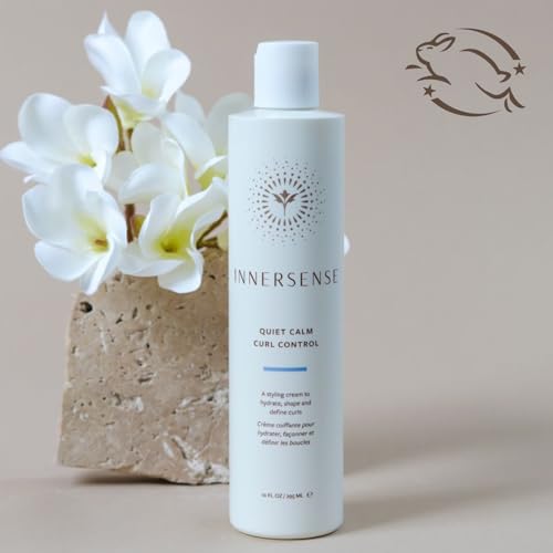 INNERSENSE Organic Beauty - Quiet Calm Curl Control Leave-In Cream (10oz) | Leave-In Curl Styler | Detangles, Tames Frizz + Defines Curls Without Weight | Non-Toxic, Cruelty-Free, Clean Haircare