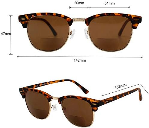 VITENZI Bifocal Sunglasses for Men Women Semi Rimless Reading Sun Tinted Glasses with Readers - Tivoli
