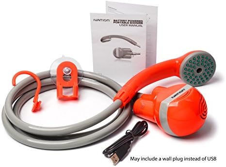 Ivation Portable Outdoor Shower, Battery Powered, Water Pump, Rechargeable | Pumps from any basin, sink, or tub for camping, dog washing, baby bathing