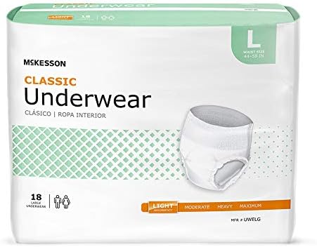 McKesson Classic Adult Incontinence Underwear, Large, Light, 58 in, 72 ct | Postpartum and Incontinence Support