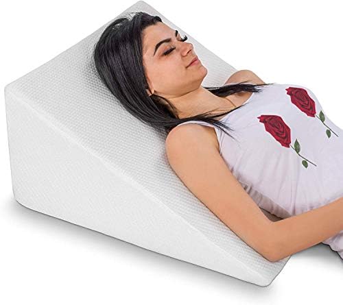 Abco Bed Wedge Pillow for Sleeping - Memory Foam Top - Reduce Neck & Back Pain, Snoring, Acid Reflux, Respiratory Problems - Ideal for Sleeping