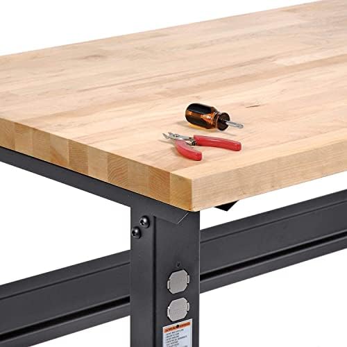 Global Industrial Adjustable Height Workbench C-Channel Leg, 60" W x 30" D