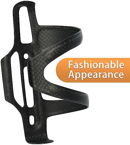 BRKURLEG Ultra-Light Carbon Fiber Water Bottle Cage with Screws Tool | Bike Water Bottle Cage Holder Brackets for Road Bike MTB Mountain Cycling Black Matte, Right Opening