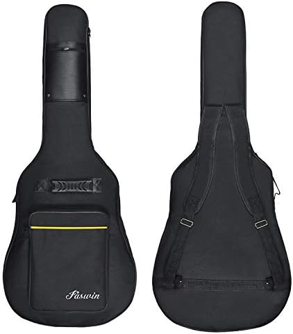 41 Inches Guitar Bag Dual Adjustable Shoulder Strap Acoustic Guitar Case Gig Bag, Waterproof Oxford Cloth 0.3 Inch Thicken Sponge Pad, Black
