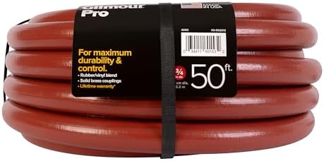 Gilmour Pro Commercial 3/4" x 50' Heavy Duty Water Hose, Durable and Kink Resistant 50 ft Garden Hose | 400 PSI burst strength