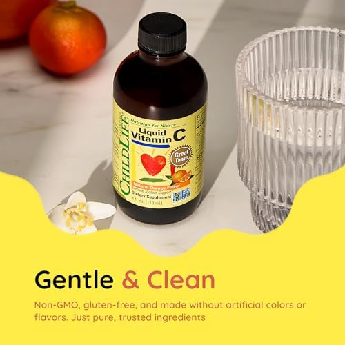CHILDLIFE ESSENTIALS Liquid Vitamin C Low Sugar Kids, 4 Fl Oz (Pack of 3) | Pure Vitamin C Liquid Supplement, Toddlers, Babies, Immune System Support