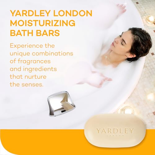 Yardley London Nourishing Bath Soap Bar Aloe & Avocado, Conditions Skin with Creamy Avocado & Olive Extracts, 4.0 oz Bath Bar, 1 Soap Bar