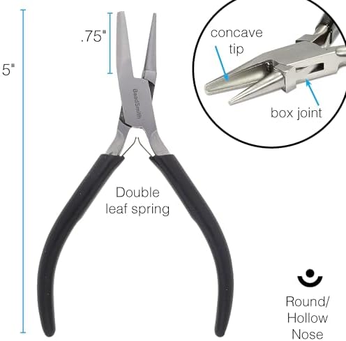 The Beadsmith Concave (Hollow)/Round Nose Pliers