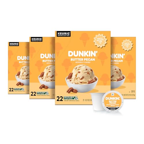 Dunkin’ Pumpkin Spice Artificially Flavored Coffee, 60 Keurig K-Cup Pods | 6 boxes of 10 single serve coffee pods each, Limited edition fall flavor, Made with arabica coffee, SNAP EBT eligible