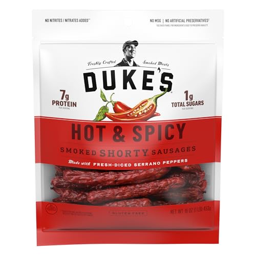 Duke's Pork Hot & Spicy Smoked Shorty Sausages, 16 oz.