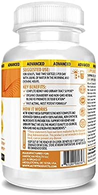 Actif Kidney Mega Support with 10+ Advanced Factors, Boosts Healthy Kidney Function, Kidney Cleanse, Non-GMO, Fast Acting, Made in USA, 120 Count
