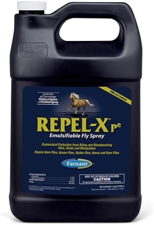 Farnam Repel-X pe Fly Spray Concentrate for Horses & Dogs, 16 oz | Makes 4 Quarts,Repels barn flies, gnats, mosquitoes, ticks, and lice as a concentrated that mixes with water
