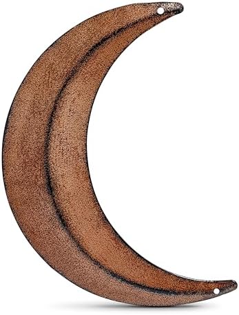 BCD Rustic Moon Outhouse Bathroom Decor 12" Large - Primitive Wall Art Outhouse Sign for Door - Rusty Metal Crescent Decorations - Country &
