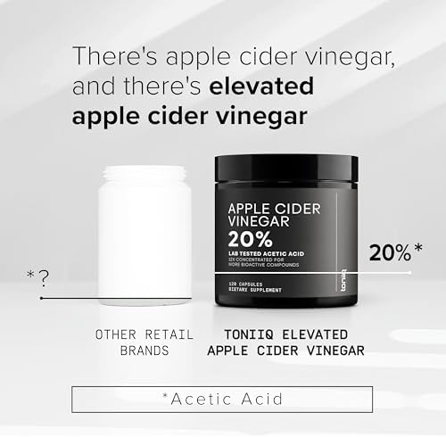 Toniiq Apple Cider Vinegar Capsules - Ultra High Potency 2,010mg Formula